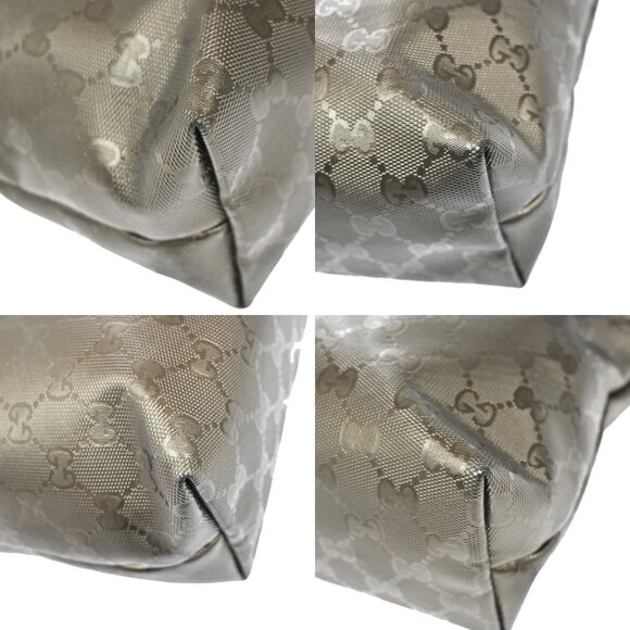 GUCCI Logo Imprime GG Pattern Shoulder Tote Bag PVC Leather Khaki Italy - Picture 12 of 16